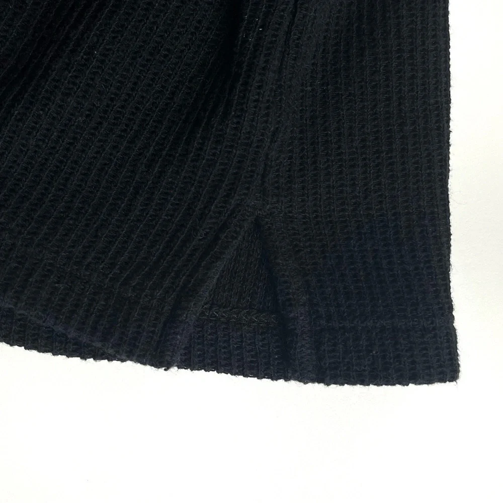 Mile(s) Madewell Funnelneck Tie-Sleeve Sweatshirt Black XS